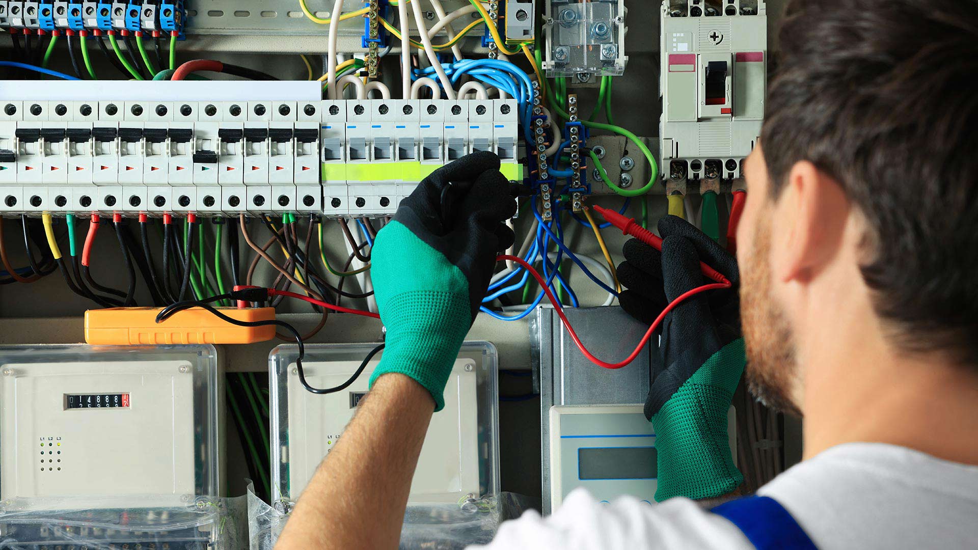 Commercial Electrician making repairs Commercial Electrician